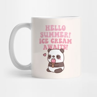 Cute Panda Hello Summer Ice Cream Awaits Mug